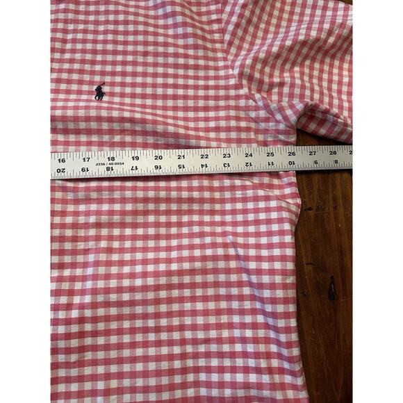 RALPH LAUREN Blake Short Sleeve Pink Plaid Button Down Size Large Casual Preppy - Picture 7 of 8